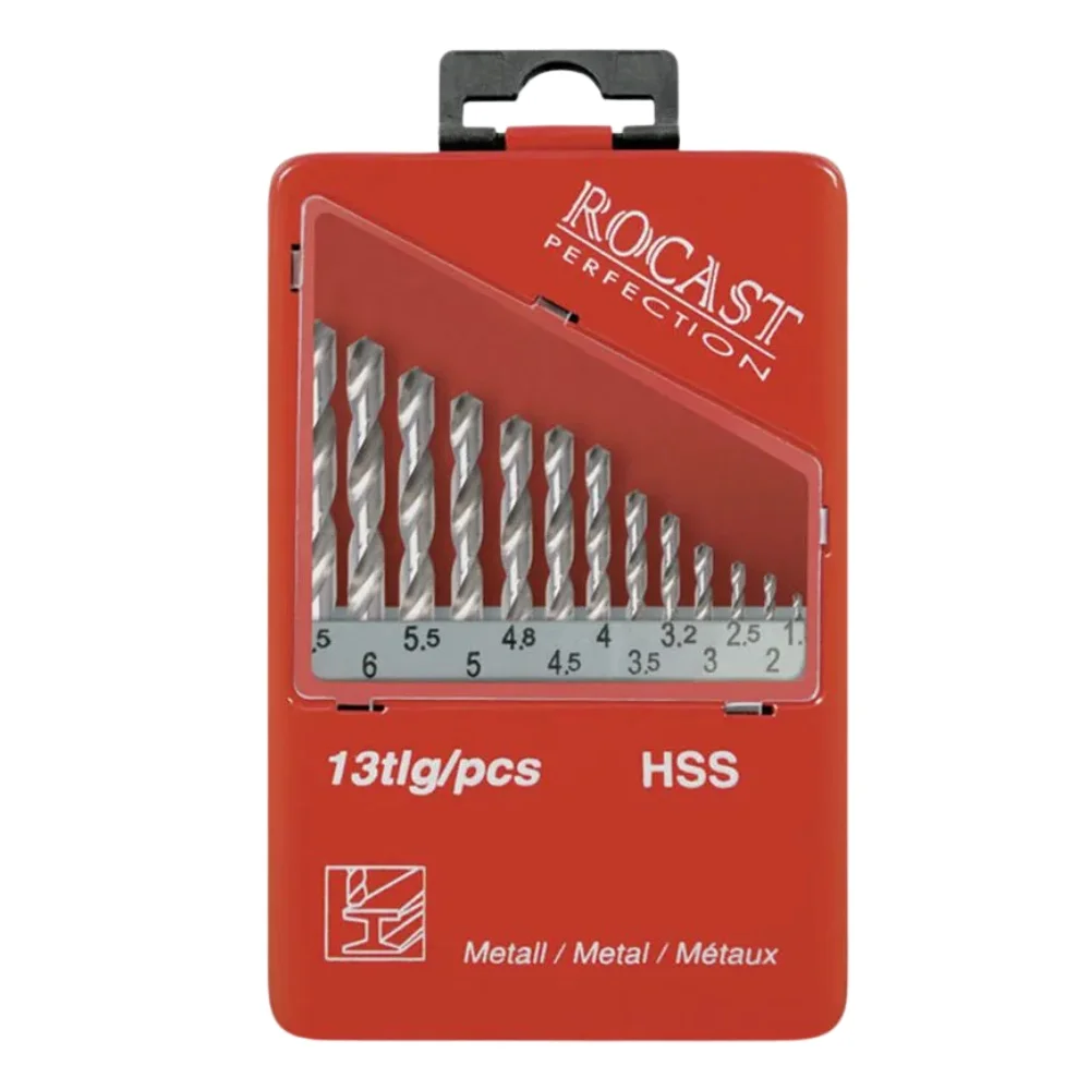 Jogo Broca Haste Paralela 13pcs DIN 338 HSS 1/16A1/4" Rocast 50158