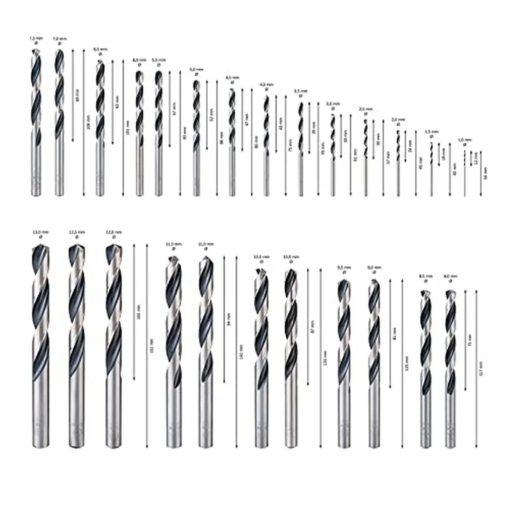 Jogo Broca Haste Paralela 25 Pecas Point TEQ DIN 338 HSS 1A13MM Bosch 2608577352