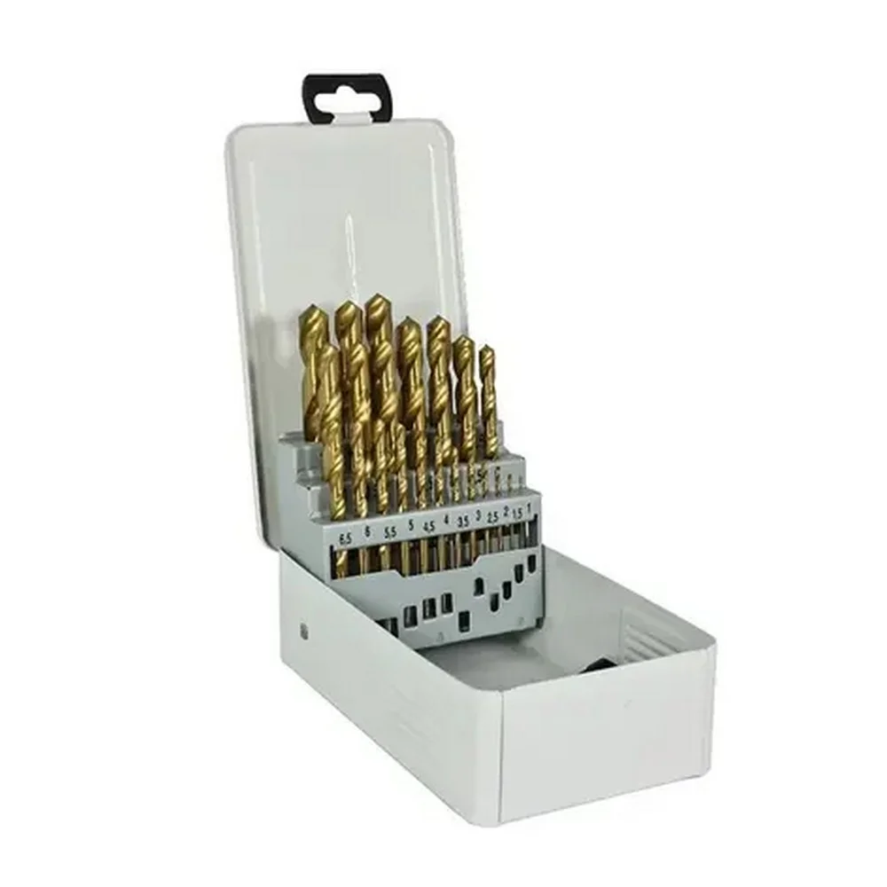 Jogo Broca Haste Paralela 29pcs DIN 338 com Tratamento de Titanio HSS 1/16A1/2" Rocast 1370061