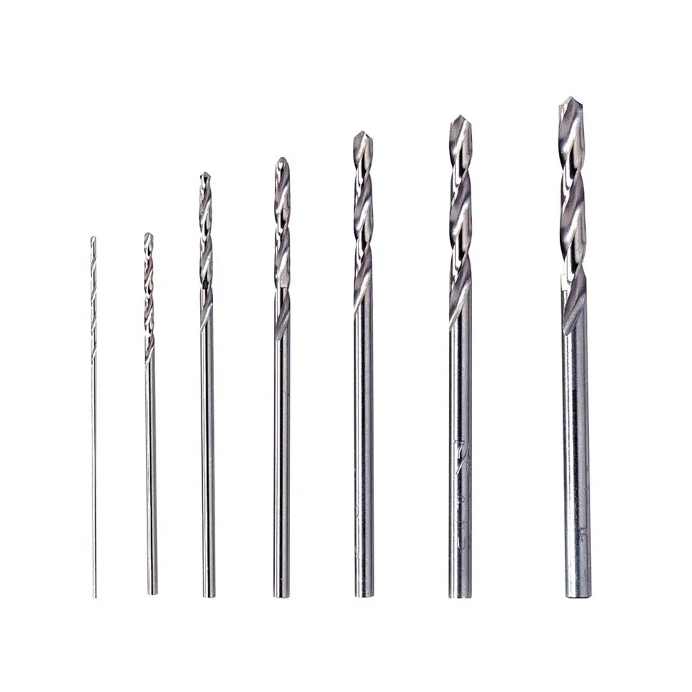 Jogo Broca Haste Paralela 7 Pecas Para Micro Retifica HSS 0,8A3,2MM Dremel 628