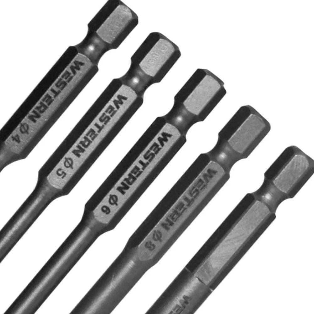 Jogo Broca Indestrutivel Universal 5pcs Multimateriais Encaixe Hexagonal 4A10MM Western H-12