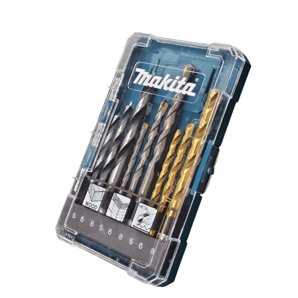 Jogo Brocas para Metal Madeira Concreto 9pcs 5A8MM Makita D-71962