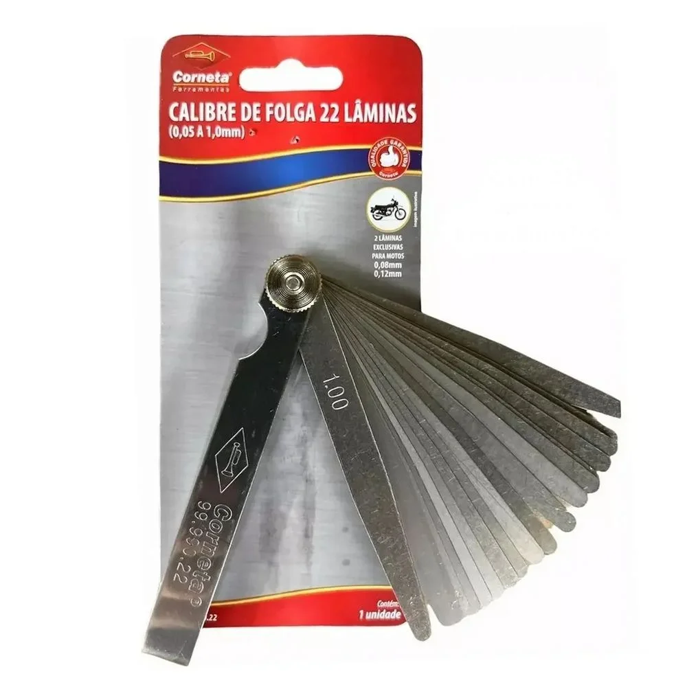 Jogo Calibre de Folga 22 Laminas 0,05-1MM Corneta 9999022