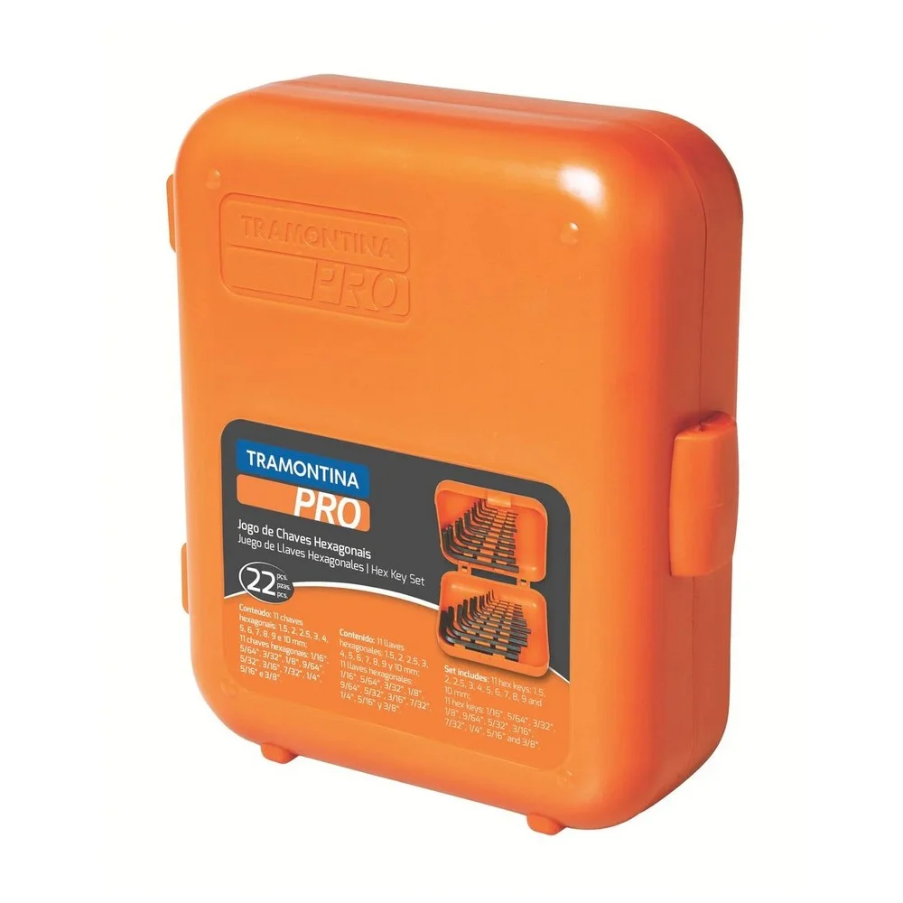 Jogo Chave Allen 22 Pecas Milimetro e Polegada CRV 1,5A3/8" Tramontina Pro 44420/222