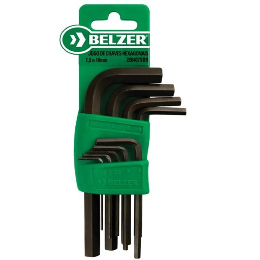 Jogo Chave Allen 9 Pecas CRV 1,5A10MM Belzer 220407SBR