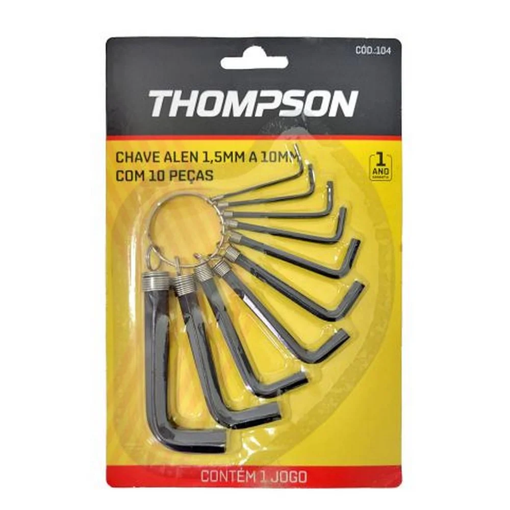 Jogo Chave Allen Argola 10 Pecas 1,5A10MM Thompson 104