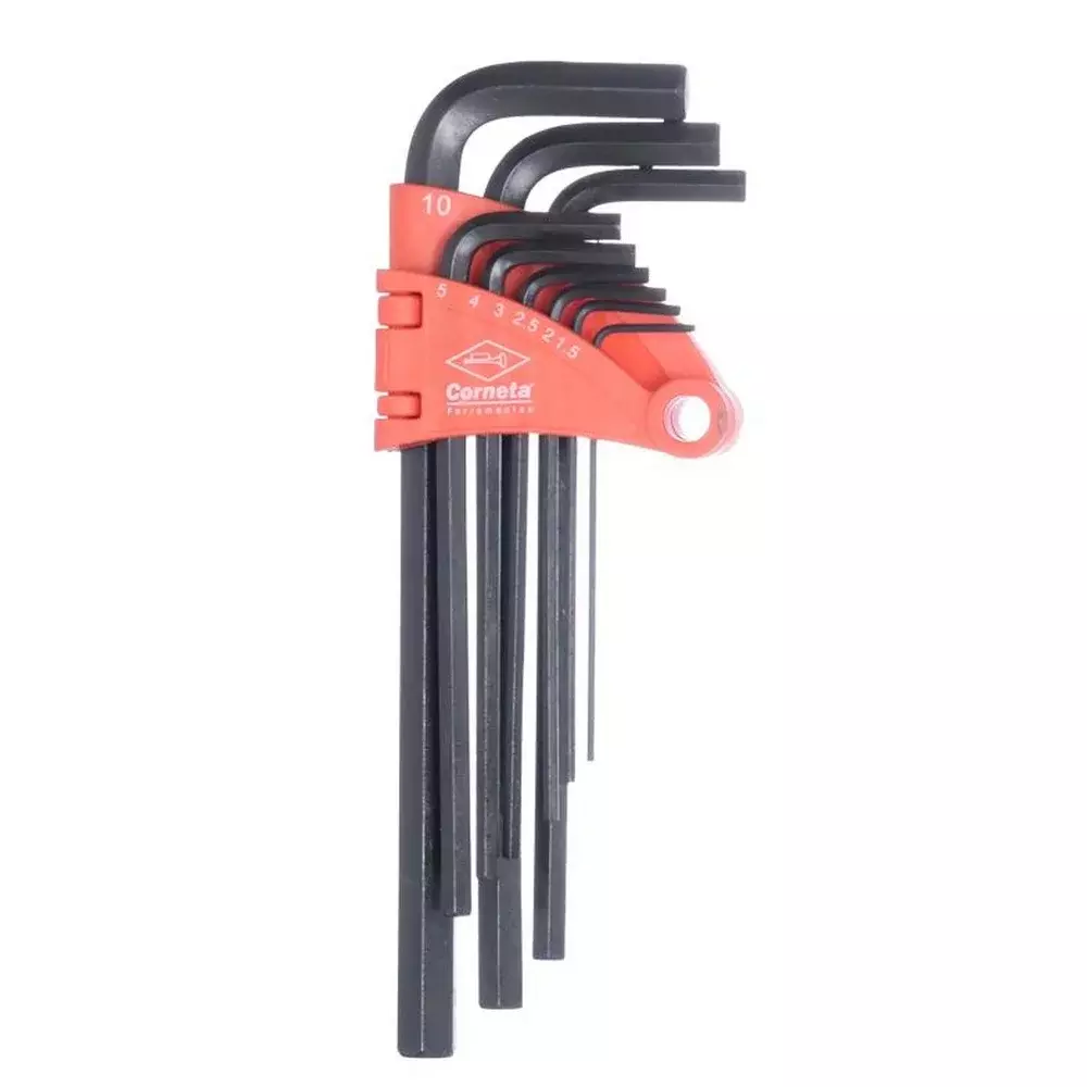 Jogo Chave Allen Longa 9 Pecas CRV 1,5A10MM Corneta 3121053