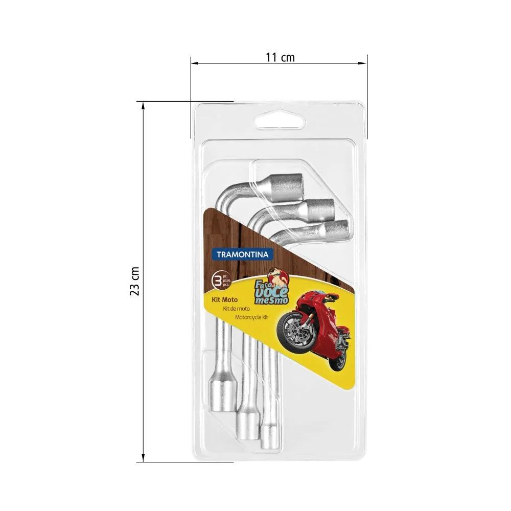 Jogo Chave Biela para Motos 3pcs CRV 8A12MM Tramontina 42808/103