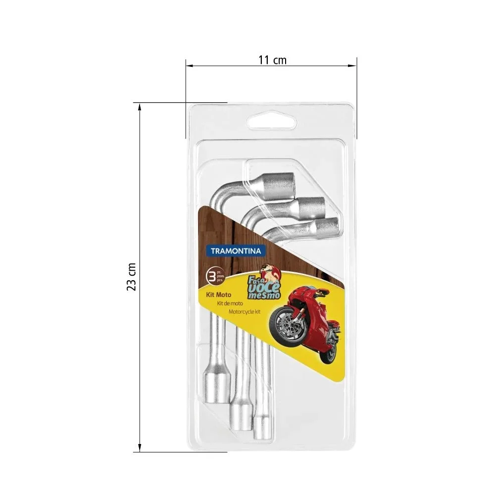 Jogo Chave Biela para Motos 3pcs CRV 8A12MM Tramontina 42808/103