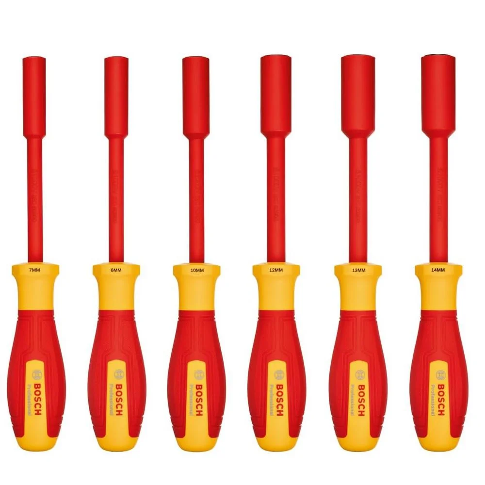 Jogo Chave Canhao Haste Isolada 1000V 6pcs VDE EN/IEC60900 CRV 7-14MM Bosch 1600A02NF3