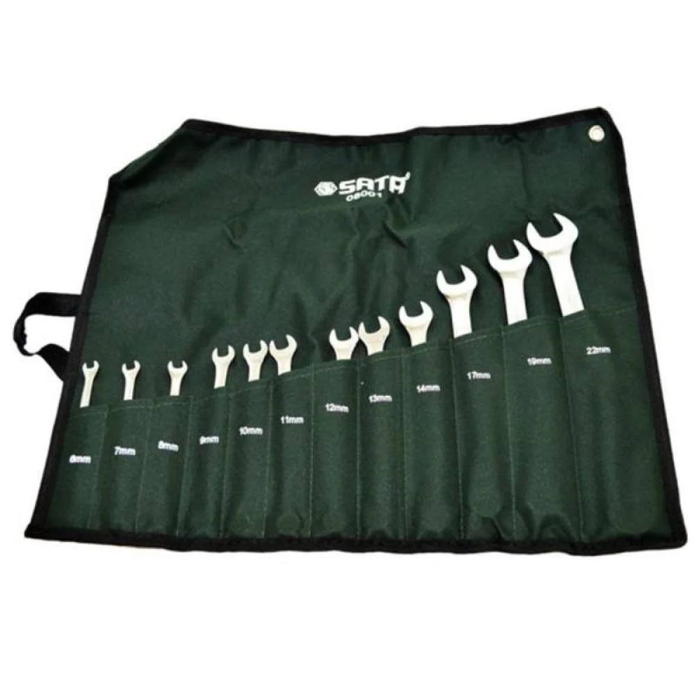 Jogo Chave Combinada 15 Graus 12pcs CRV 6A22MM Sata ST08001G