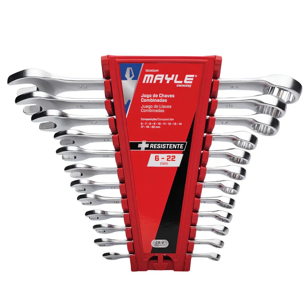 Jogo Chave Combinada 15 Graus 12pcs 6A22MM Mayle 102405MY