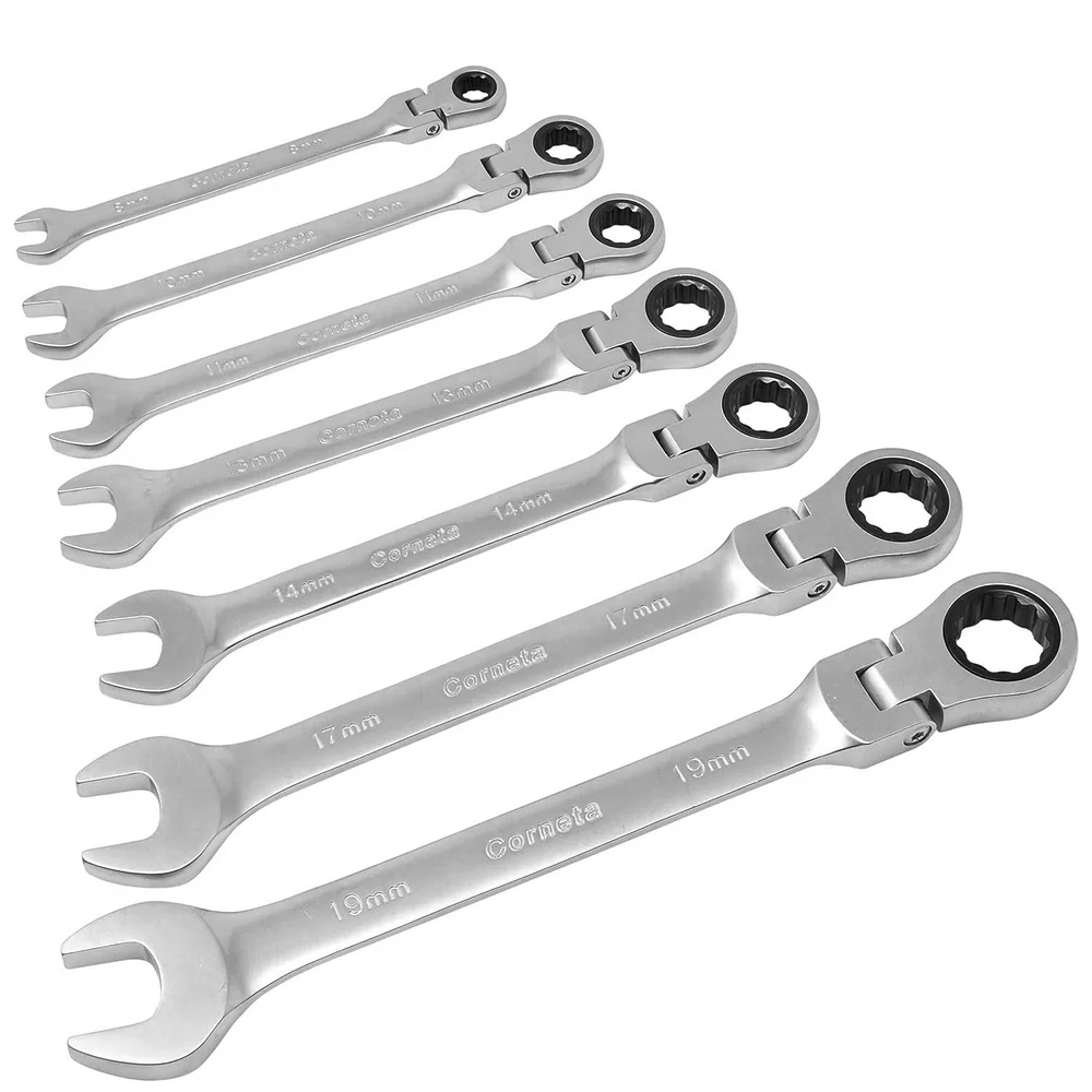 Jogo Chave Combinada Articulada Catraca 7pcs CRV 8A19MM Corneta 3227070