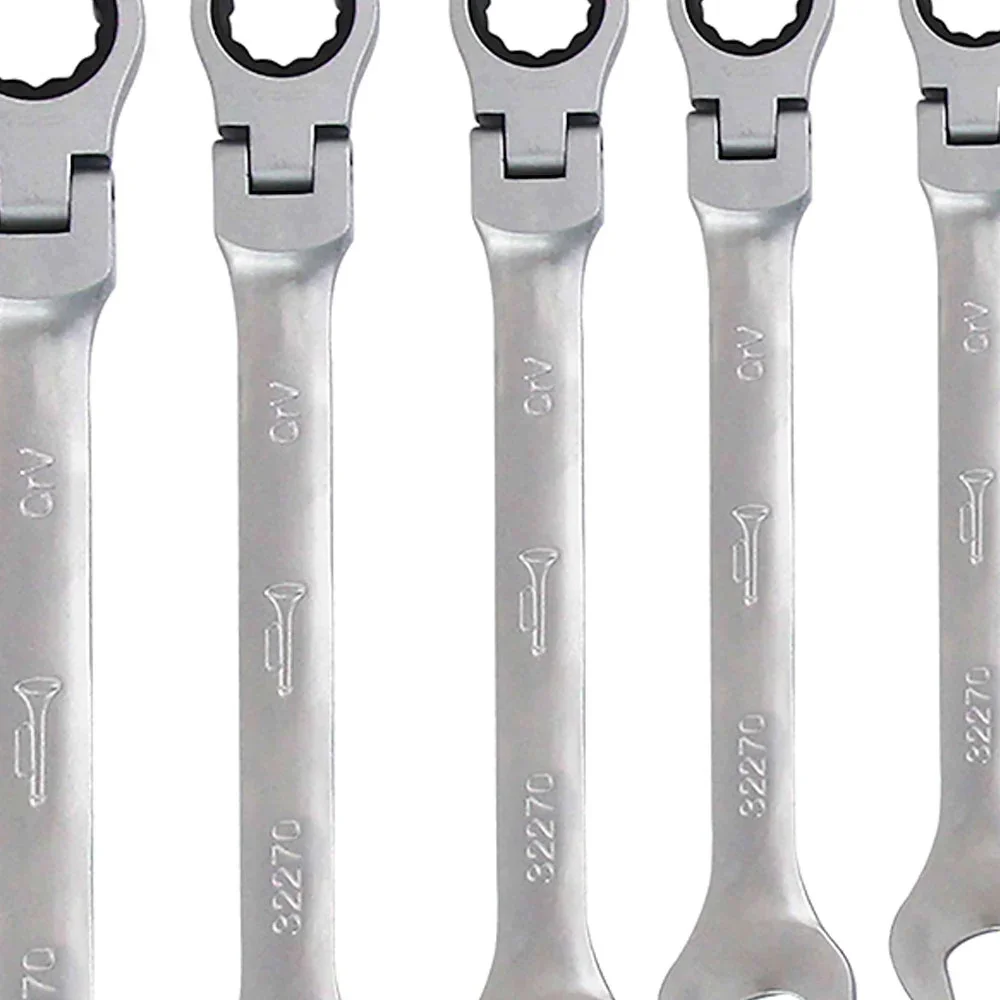 Jogo Chave Combinada Articulada Catraca 7pcs CRV 8A19MM Corneta 3227070