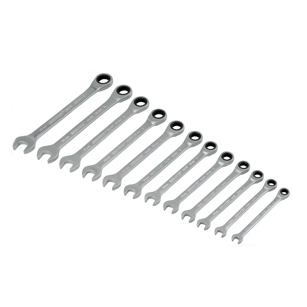Jogo Chave Combinada com Catraca 12pcs Plana CRV 8A19MM Gedore 9R-12M