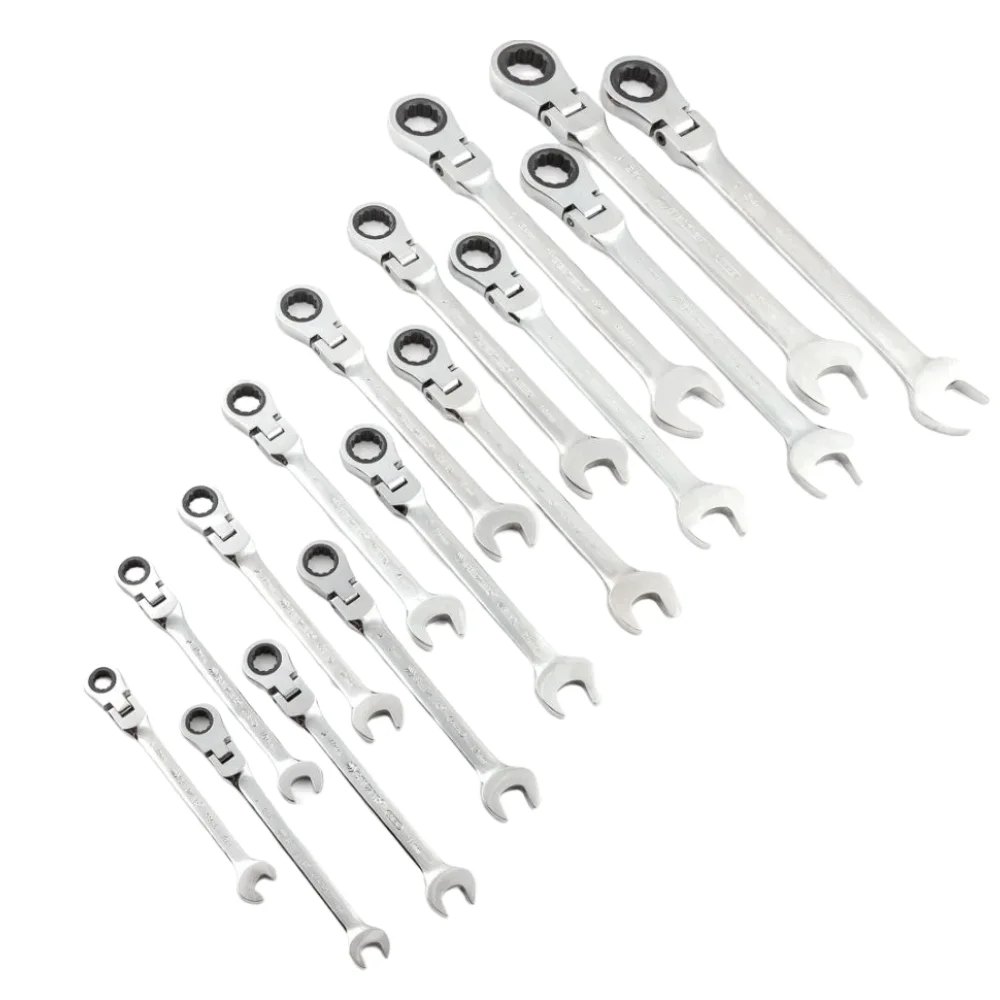 Jogo Chave Combinada com Catraca 16pcs Articulada CRV 8A25MM Sata ST09044G