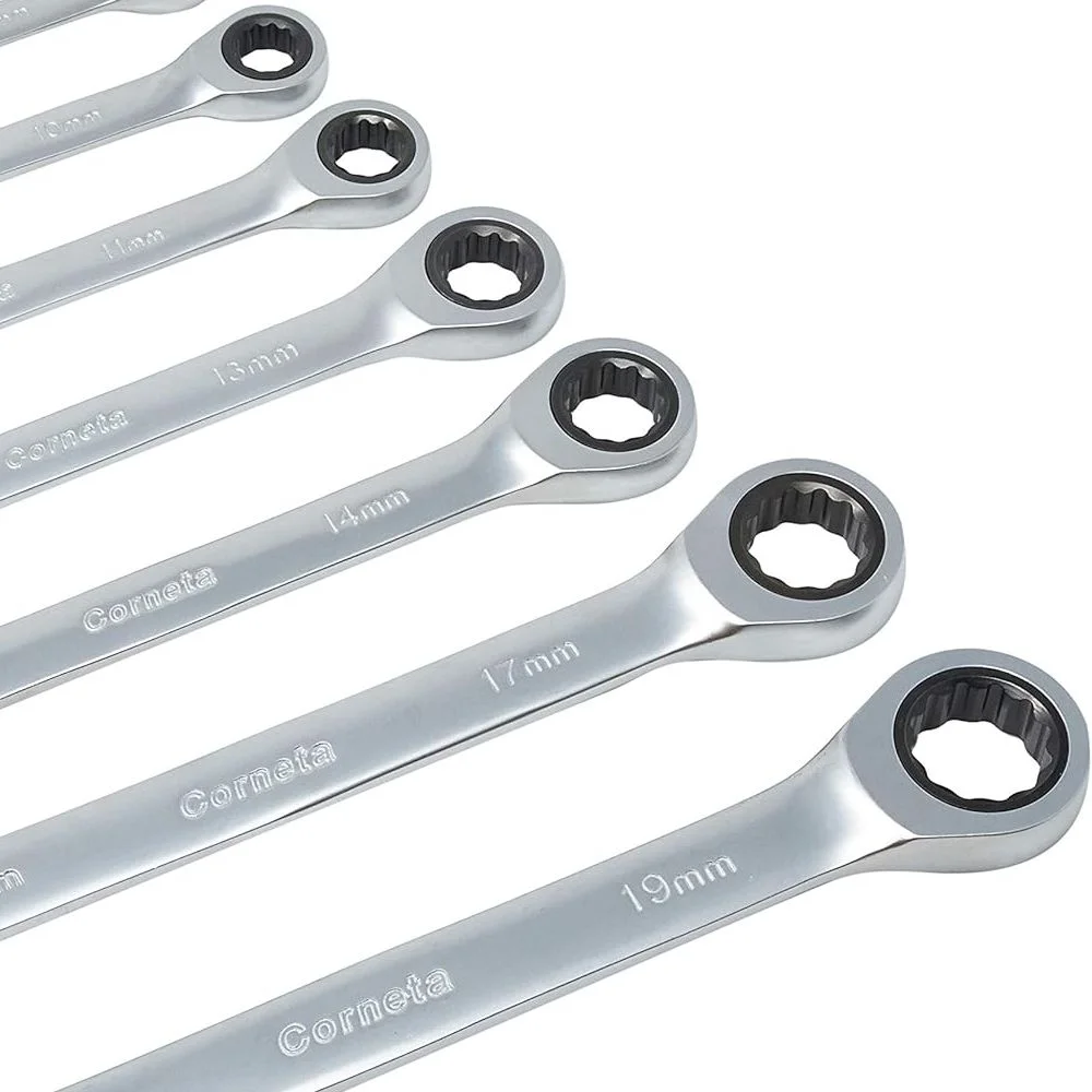 Jogo Chave Combinada com Catraca 7pcs CRV 8A19MM Corneta 3226070