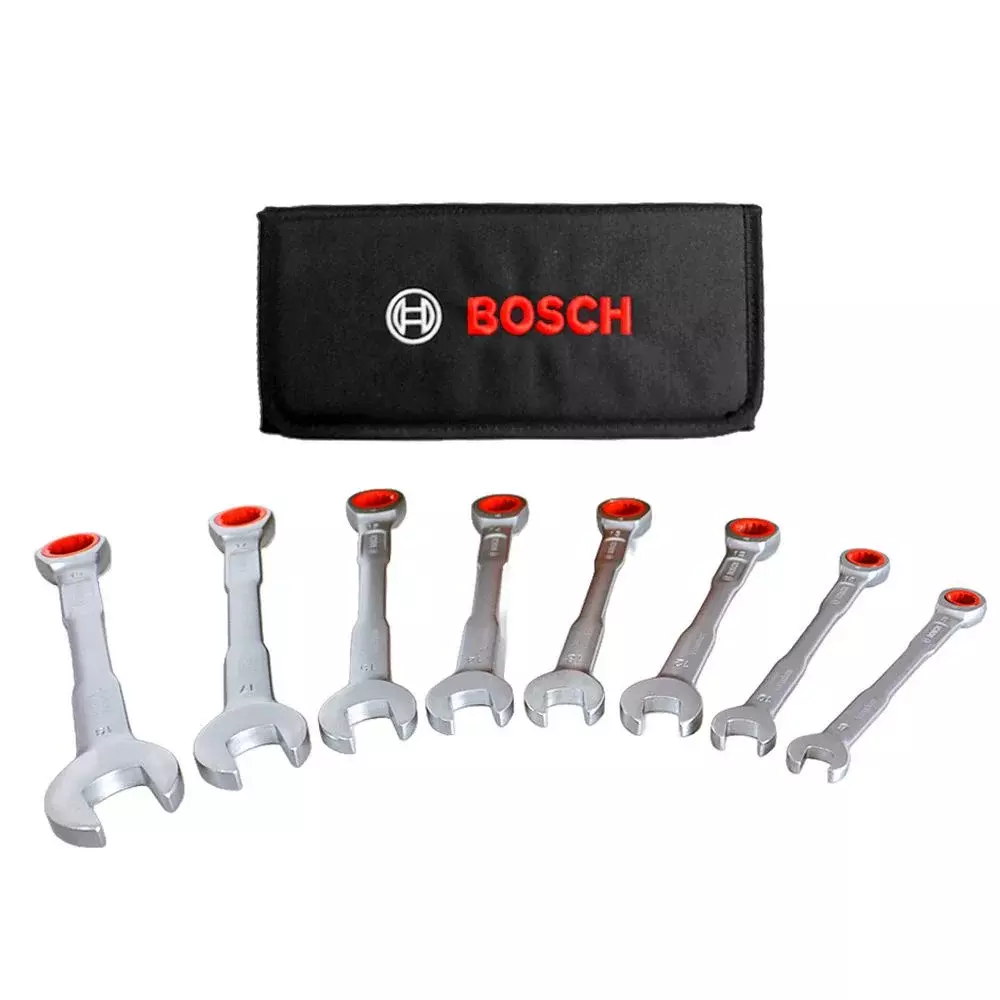 Jogo Chave Combinada com Catraca 8pcs CRV 8A19MM Bosch 1600A03AG5
