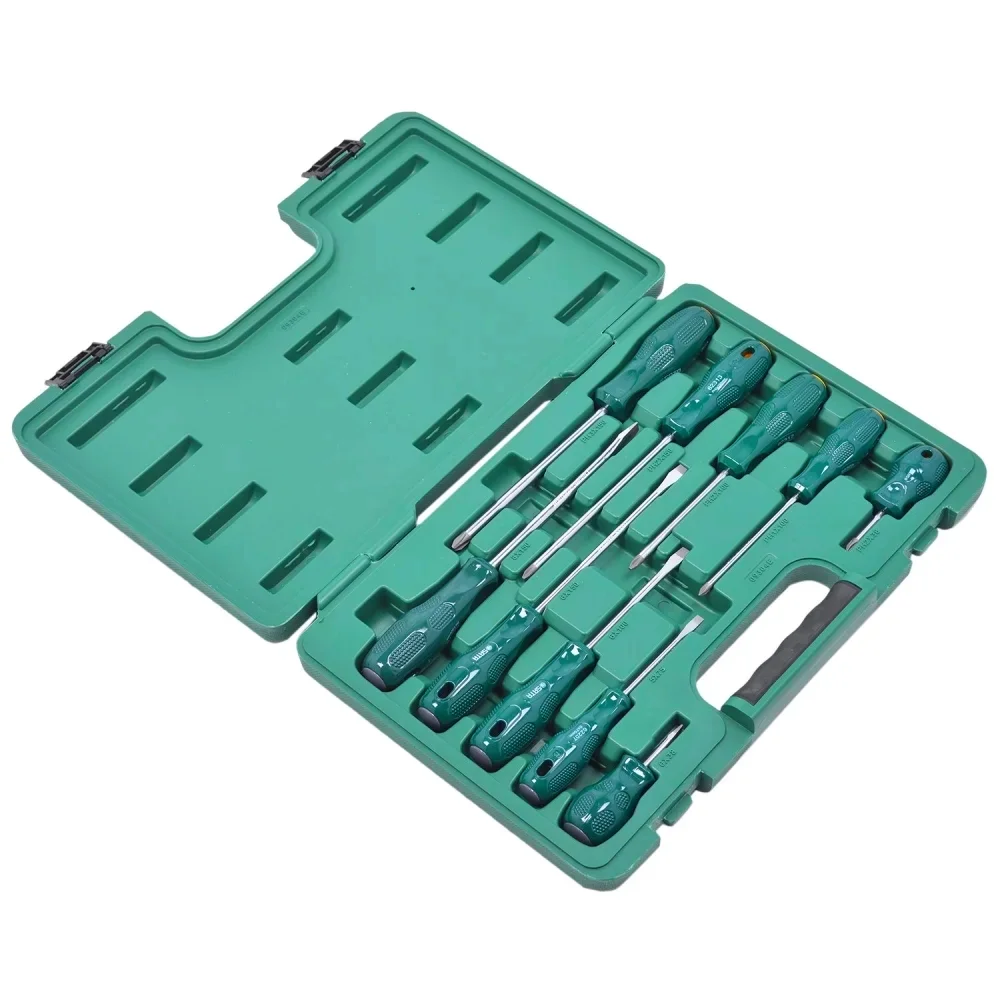 Jogo Chave de Fenda e Phillips 10pcs 5 Fendas e 5 Phillips CRV 3/16X3A5/16X6" Sata ST09304ESJ
