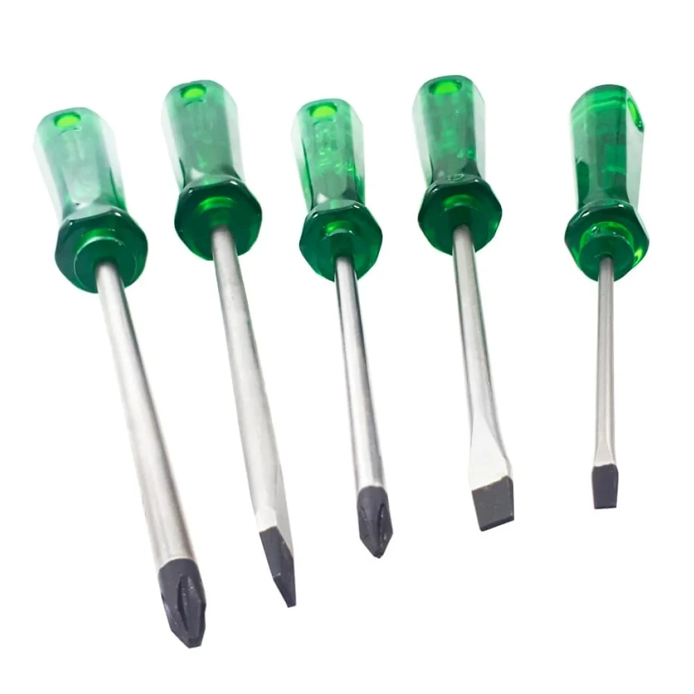 Jogo Chave de Fenda e Phillips 5pcs Easygrip 3 Fendas e 2 Phillips 1/8X3A1/4X5" Tramontina Pro 44110/505