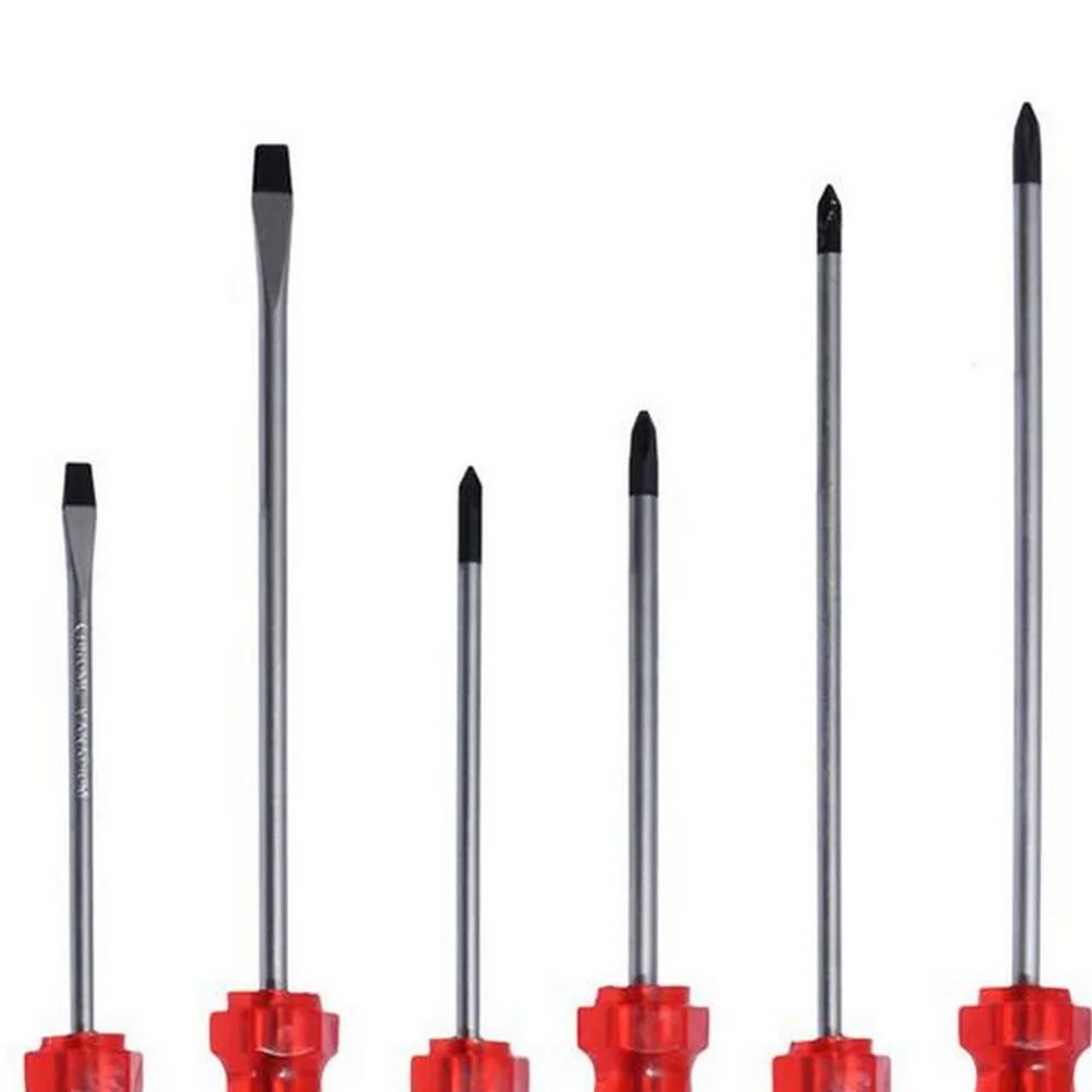 Jogo Chave de Fenda e Phillips 6pcs 2 Fendas e 4 Phillips CRV 3/16X4A1/4X6" Corneta 3109106