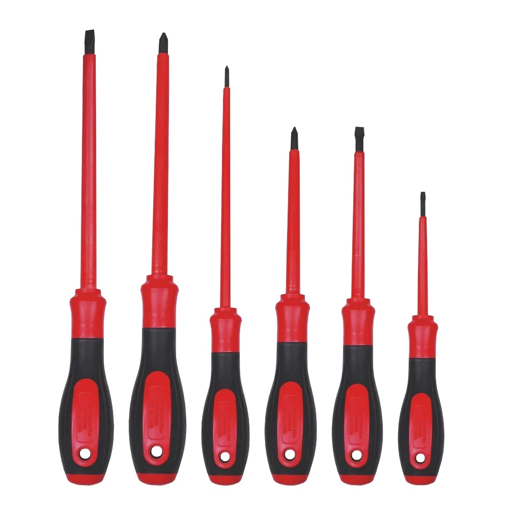 Jogo Chave de Fenda e Phillips Isolada 6pcs 1000V IEC60900 NR10 Cabo com Duplo Isolamento 1/8X3"A1/4X6" Tramontina Pro 44315/406