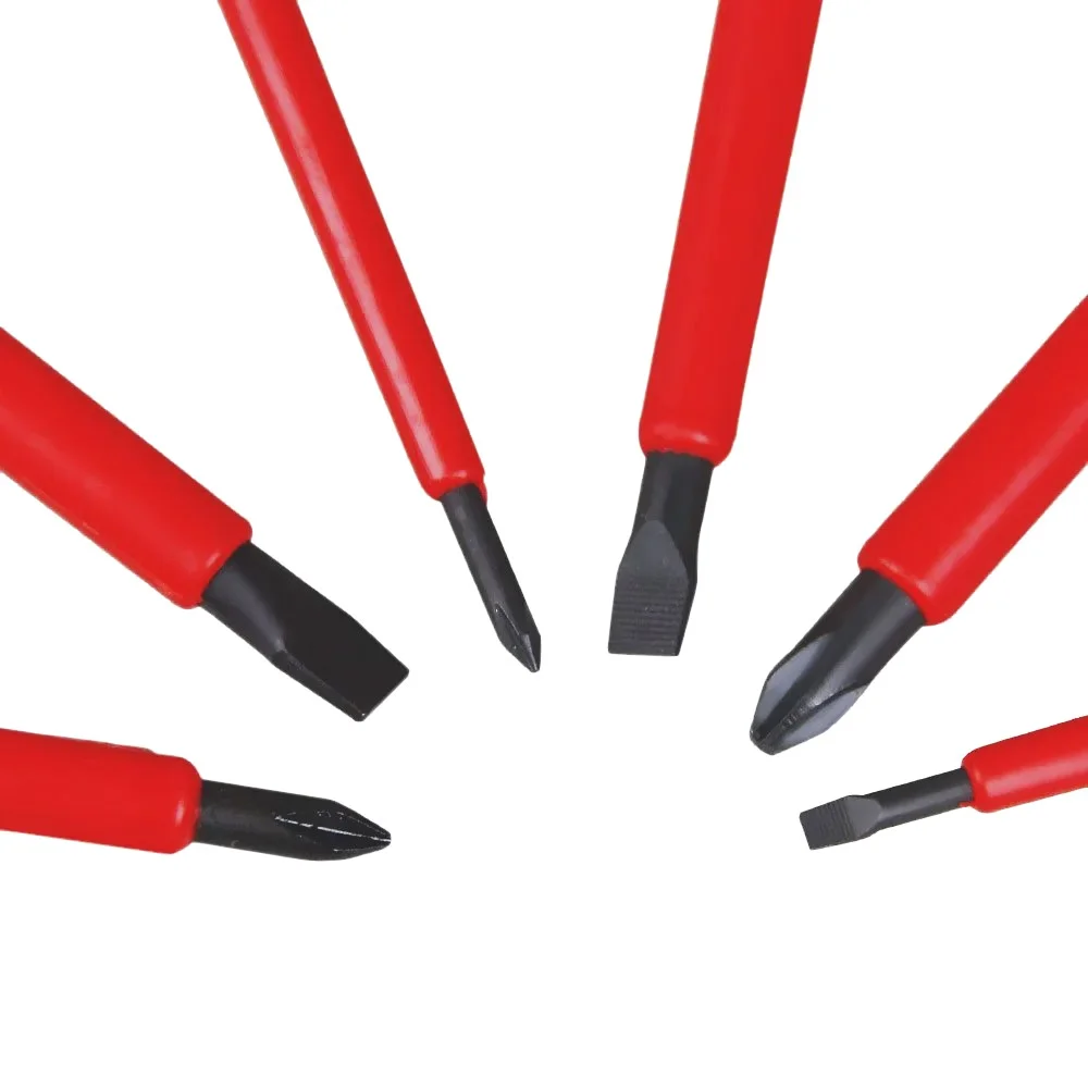 Jogo Chave de Fenda e Phillips Isolada 6pcs 1000V IEC60900 NR10 Cabo com Duplo Isolamento 1/8X3"A1/4X6" Tramontina Pro 44315/406