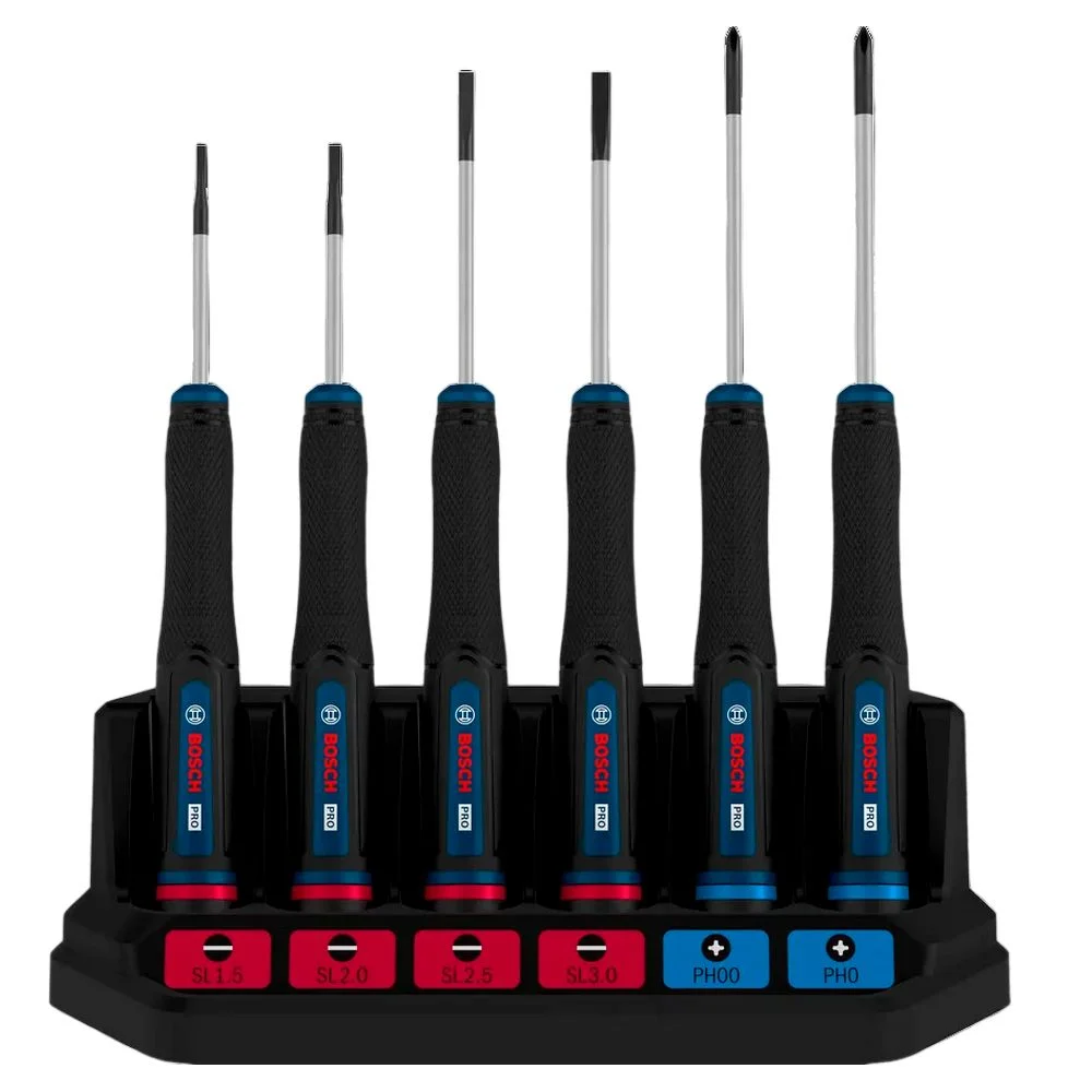 Jogo Chave de Precisao 6 Pecas Para Ourives 4 Fenda e 2 Phillips Bosch 1600A039PL