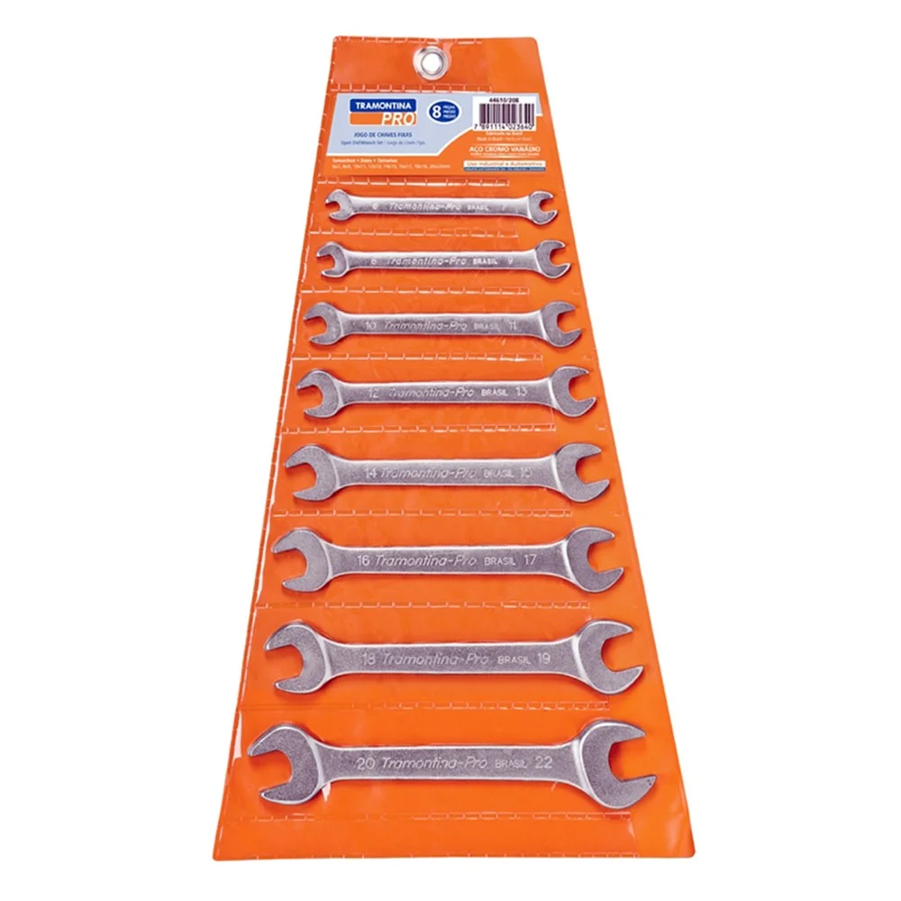 Jogo Chave Fixa 8 Pecas CRV 6A22MM Tramontina Pro 44610/208