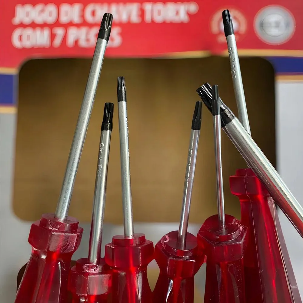 Jogo Chave Torx com Cabo 7 Pecas CRV T10AT40 Corneta 3126007