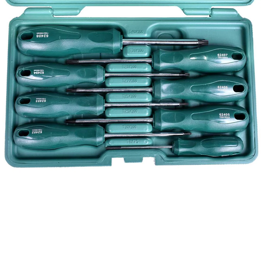 Jogo Chave Torx com Cabo 8 Pecas CRV T8AT40 Sata ST09307SJ