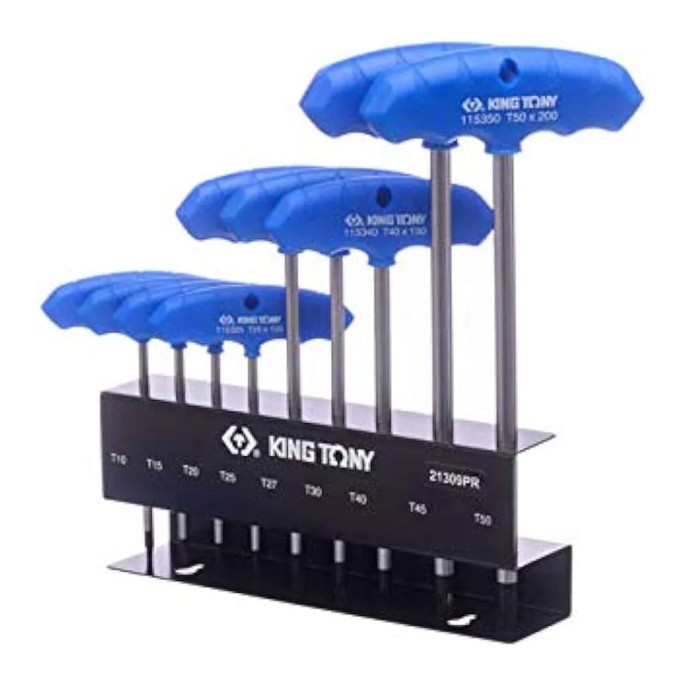 Jogo Chave Torx com Cabo T 9 Pecas CRV T10AT50 King Tony 21309PR