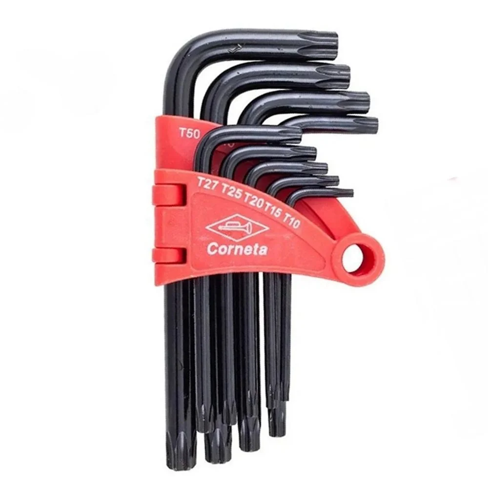 Jogo Chave Torx L com Guia 9 Pecas CRV T10AT50 Corneta 3124051
