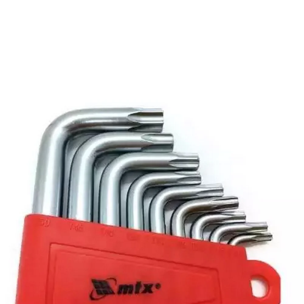 Jogo Chave Torx L com Guia 9 Pecas CRV T10AT50 Mtx 123059