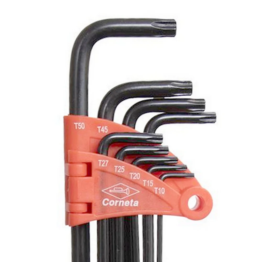 Jogo Chave Torx L Extra Longa 9 Pecas CRV T10AT50 Corneta 3125053