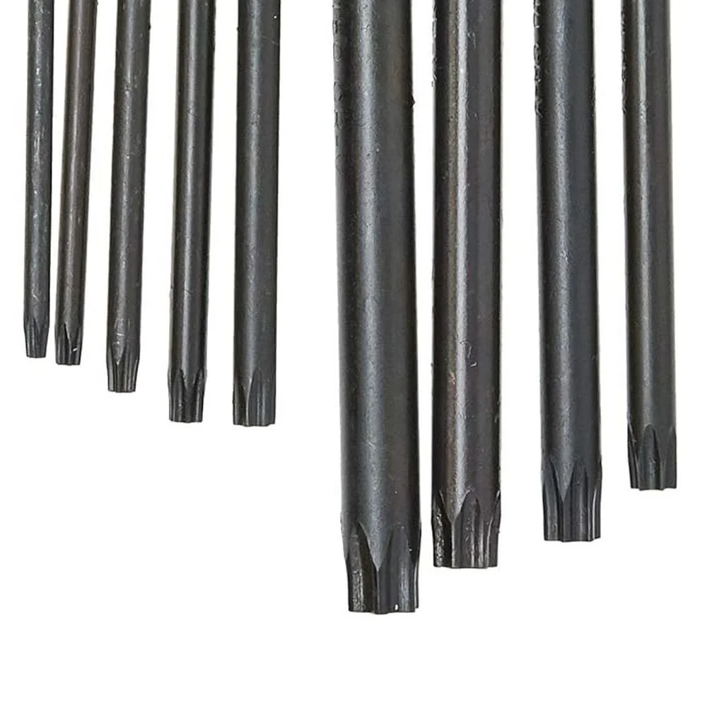 Jogo Chave Torx L Extra Longa com Guia 9pcs CRV T10AT50 Corneta 3124053