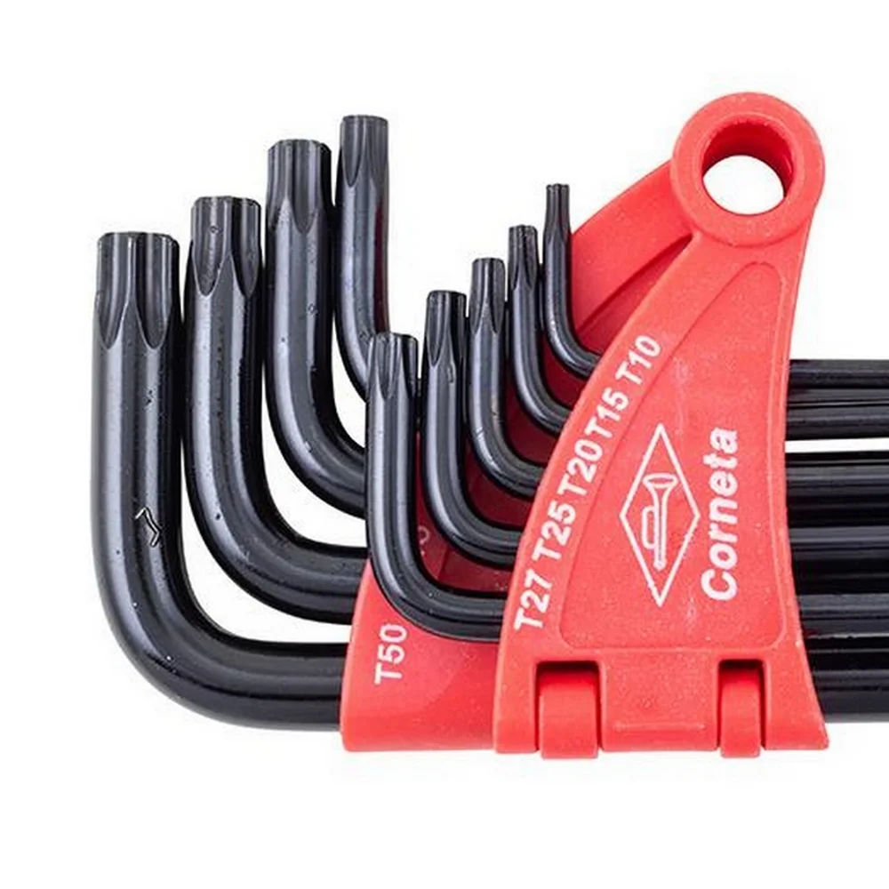 Jogo Chave Torx L Longa 9 Pecas CRV T10AT50 Corneta 3125052
