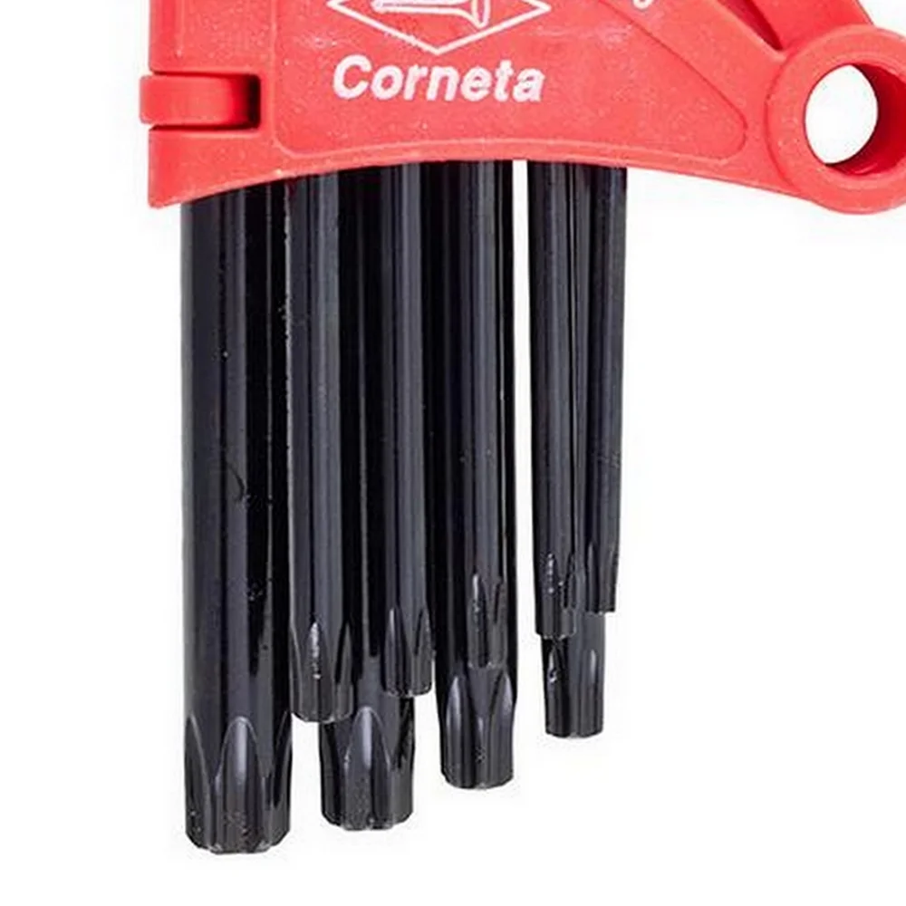 Jogo Chave Torx L Longa 9 Pecas CRV T10AT50 Corneta 3125052