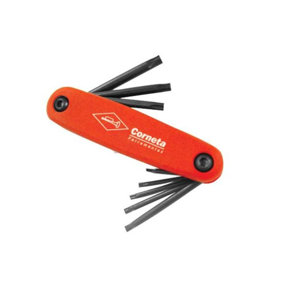 Jogo Chave Torx L Longa com Guia 9pcs CRV T10AT50 Corneta 3124052