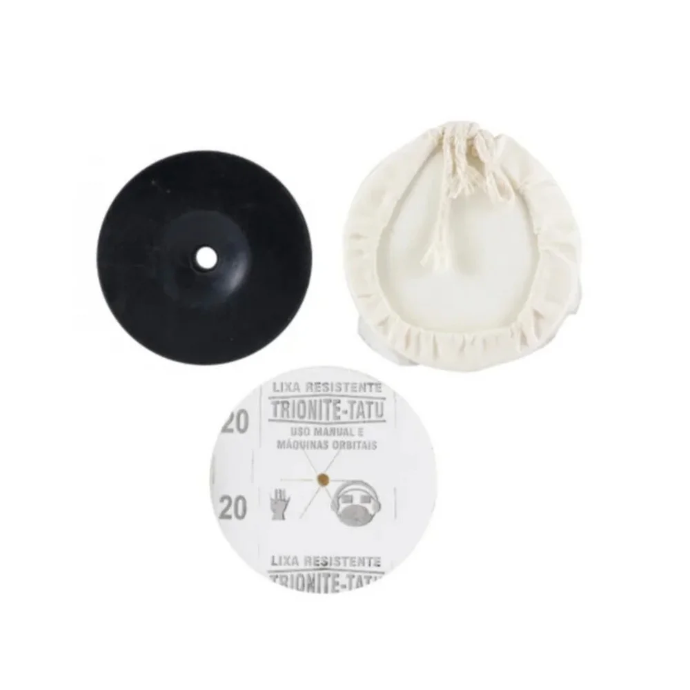 Jogo Conjunto de Polir e Lixar 9pcs Boina Haste Disco de Borracha e 6 Lixas Bosch 2608620745