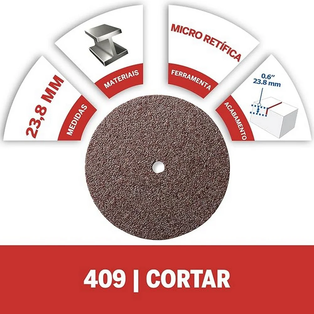Jogo Disco de Corte para Metal 36 Pecas Para Micro Retifica 15/16" Dremel 409