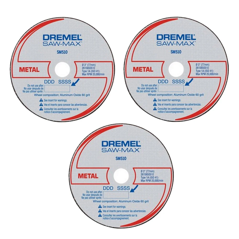 Jogo Disco de Corte para Metal e Plastico 3pcs USO Em Ferramenta Rotativa SAW MAX Dremel DSM510