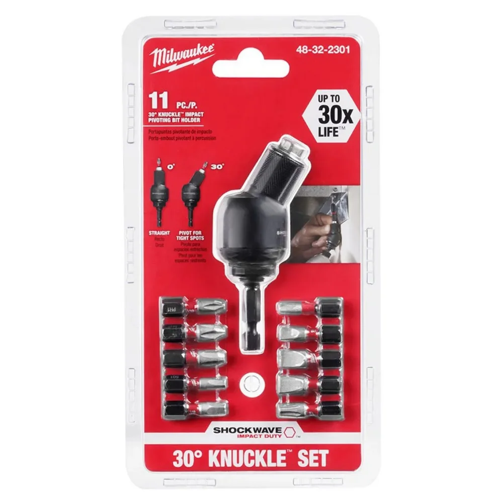 Jogo Extensao Angular para Pontas 11pcs 30 Graus 1/4" Milwaukee 48-32-2301