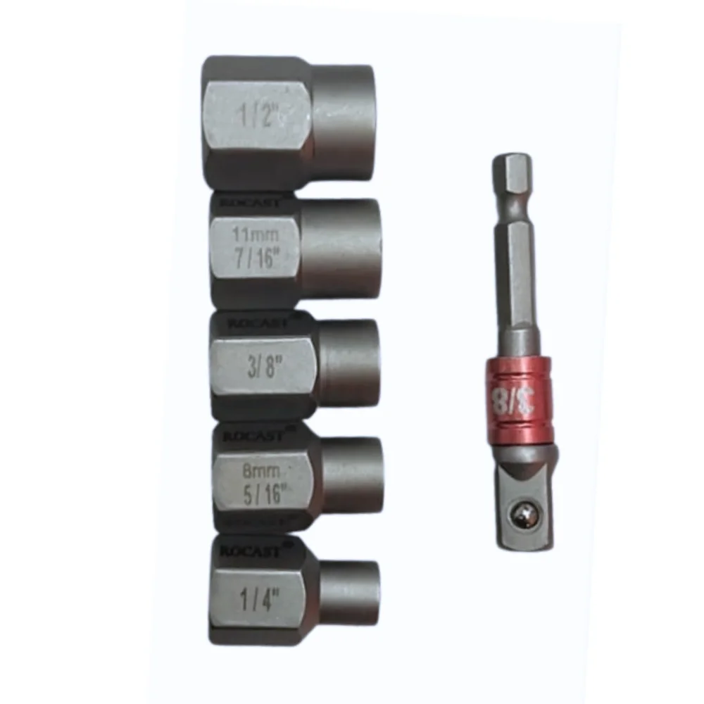 Jogo Extrator de Parafuso e Porcas 6pcs DE Impacto 1/4-1/2" Rocast 960006
