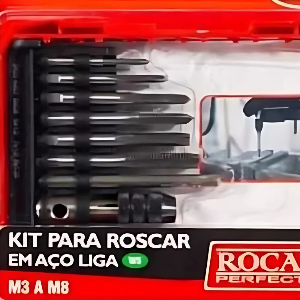 Jogo Ferramentas para Abrir Rosca 13pcs AC 3A8MM Rocast 940013