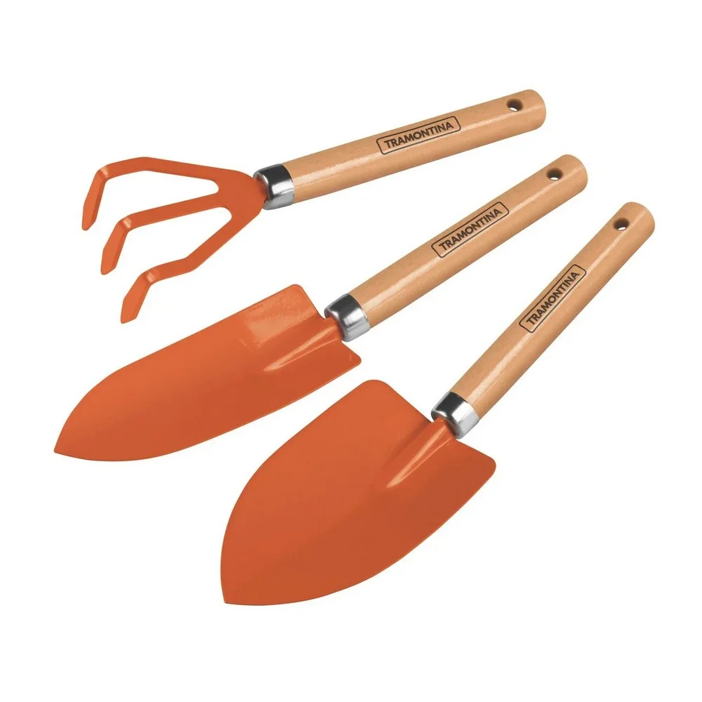 Jogo Ferramentas para Jardinagem 3pcs Cabo de Madeira Tramontina 78102/801