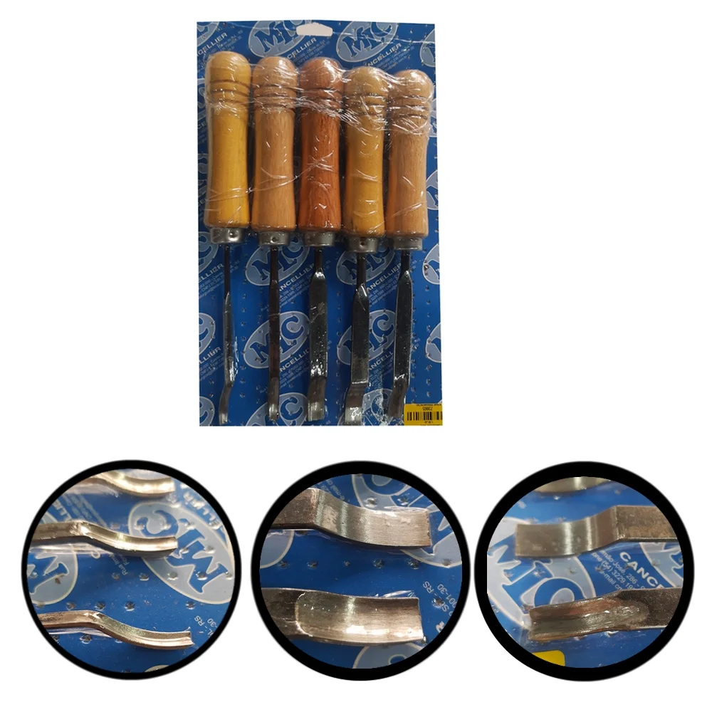 Jogo Formao Goiva Profissional 5 Pecas Cabo Madeira Cancellier 231