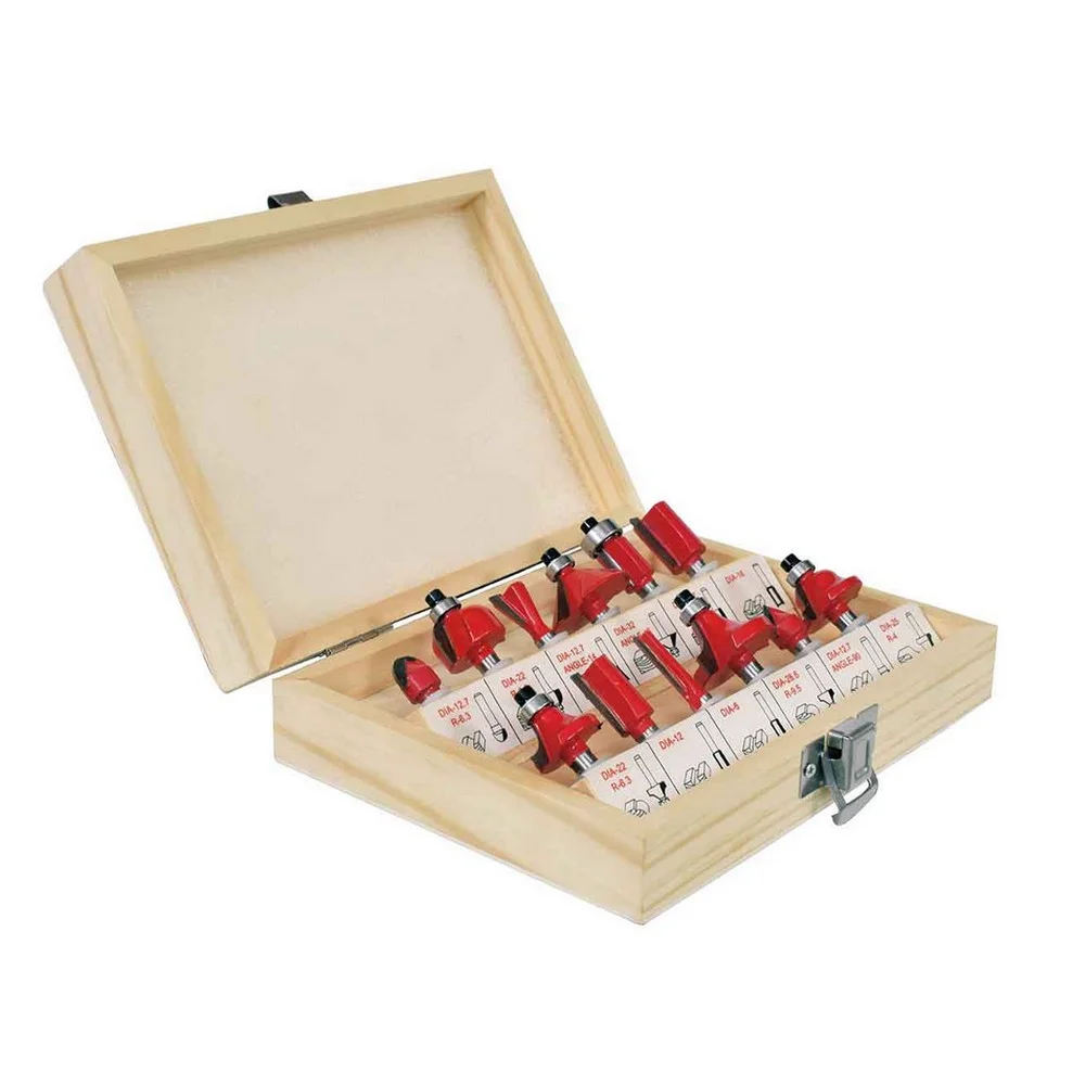 Jogo Fresa para Tupia Manual 12 Pecas Haste 1/4" MD Rocast 910001