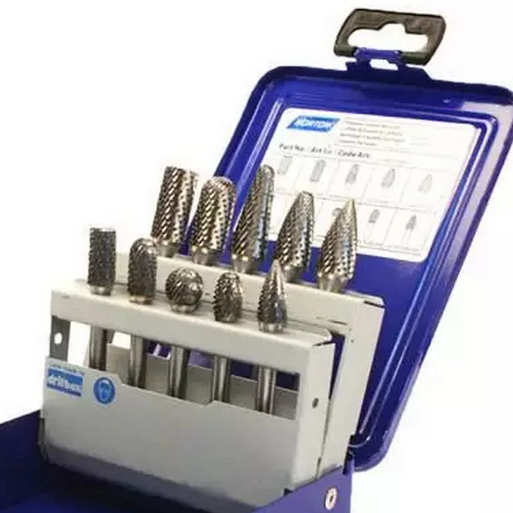 Jogo Lima Rotativa Metal Duro 10pc 6MM Norton KIT LRN