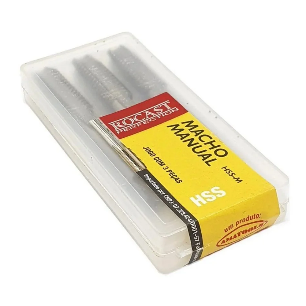 Jogo Macho Manual Bsw 3 Pecas Perfil Seriado HSS 1/8X40F Rocast 220037